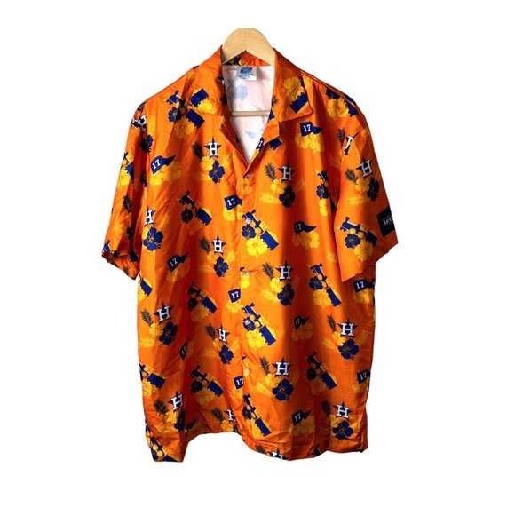 Astros Other - HOUSTON ASTROS Logo METHODIST HOSPITAL SGA Hawaiian Orange Logo Shirt XL